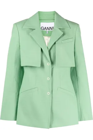 Ganni Single-breasted spread collar blazer