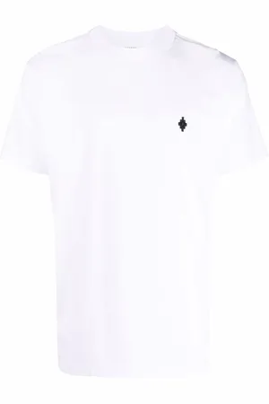 MARCELO BURLON Cross-logo embroidered cotton T-shirt