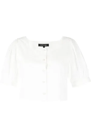 tout a coup Broderie-anglaise cropped blouse