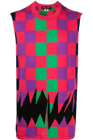 Comme des Garçons Patterned intarsia-knit tank top