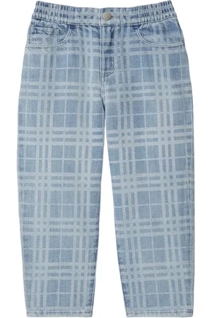 Burberry Check Japanese denim trousers