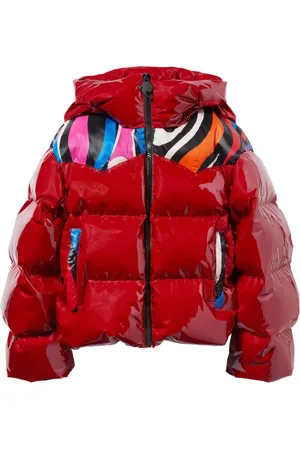 Puccini Abstract-panelling hooded puffer jacket