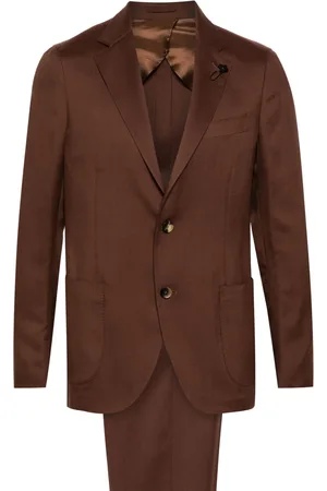 LARDINI Brooch-detail single-breasted suit