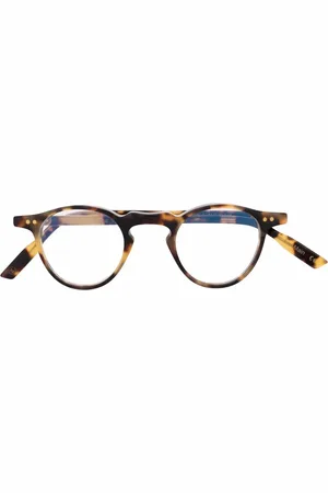 LESCA Tortoise round-frame glasses
