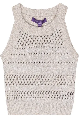 Ralph Lauren Pointelle-knit cropped top