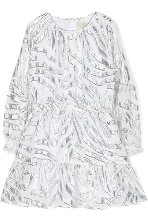 Michael Kors Metallic-effect long-sleeved dress