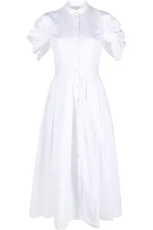Alexander McQueen Ruched cotton shirtdress