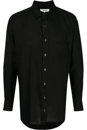 Sulvam Contrast-stitch long-sleeve shirt