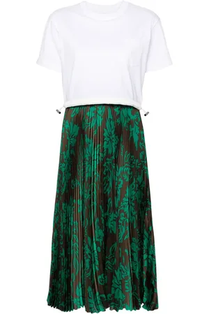 SACAI Floral-print pleated maxi dress