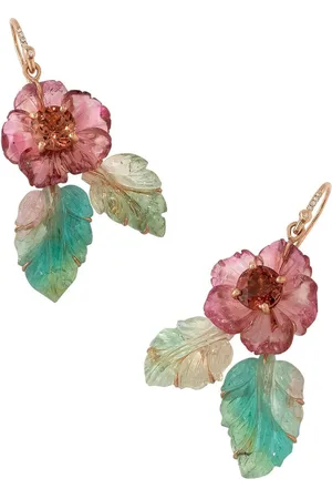 Irene Neuwirth 18kt rose gold Flower Leaf earrings