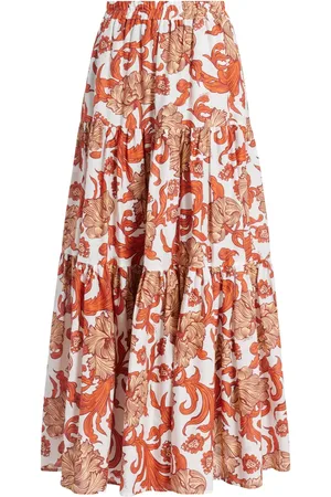 La DoubleJ Floral-print tiered skirt