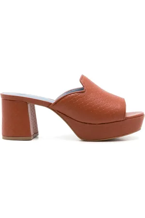 Blue Bird Block-heel leather sandals