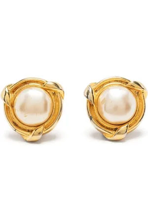 CHANEL 1980s faux-pearl clip-on earrings