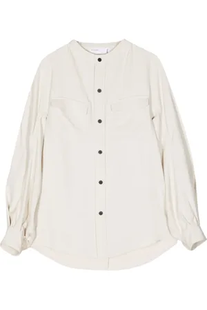 TOGA PULLA Collarless twill shirt