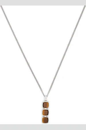 TOM WOOD Mini Cushion pendant Tiger Eye necklace