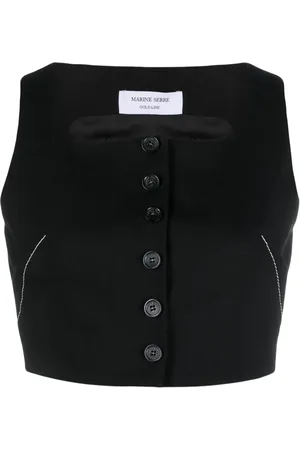 Marine Serre Tailoring Bustier cropped waistcoat