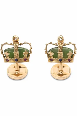 Dolce & Gabbana Diamante-detail crown cufflinks
