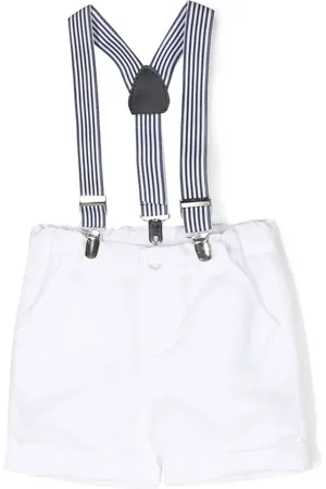 PATACHOU Striped-suspender cotton shorts