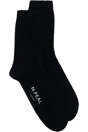 N.PEAL Logo-print cashmere socks