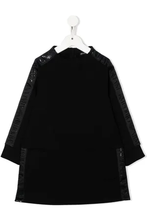 Emporio Armani Logo-tape long-sleeve dress
