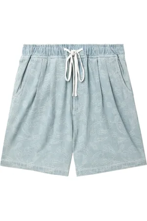 FIVE CM Patterned-jacquard drawstring shorts