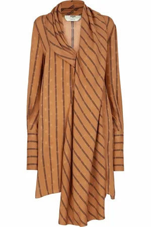 Fendi Karligraphy striped silk dress