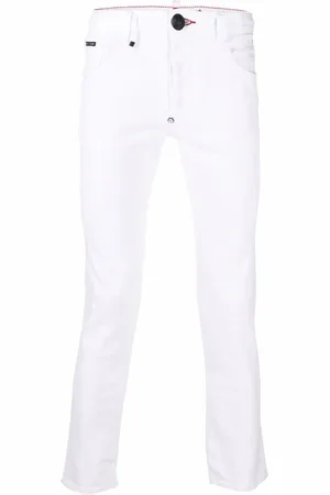 Philipp Plein Embroidered-logo slim-fit jeans