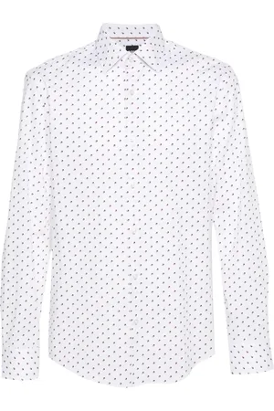 HUGO BOSS Geometric-print cotton shirt