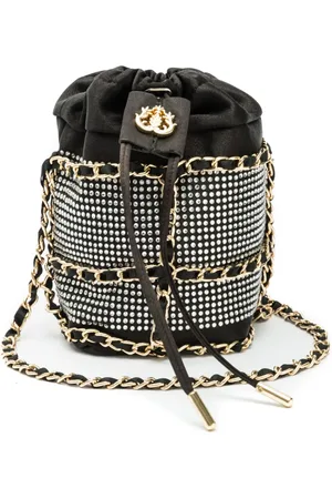 Isla Ibiza Crystal logo-plaque bucket bag