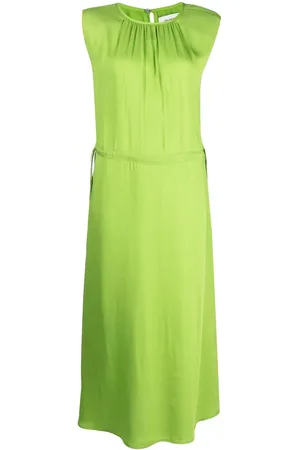 YVES SALOMON Pleat-detail mid-length dress