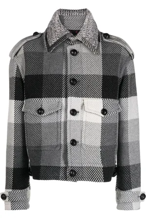 Etro Plaid-check button-up wool blend jacket