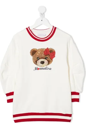 MONNALISA Teddy Bear rhinestone sweater