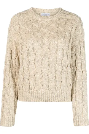 Brunello Cucinelli Sequin-embellished cable-knit sweater
