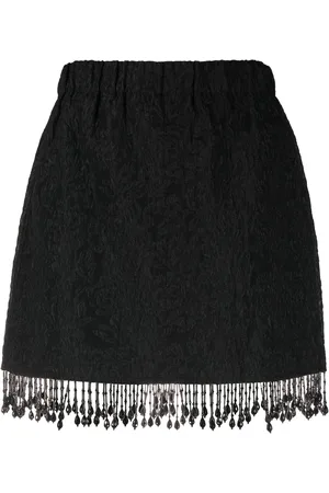 Ganni Fringed jacquard skirt