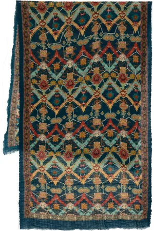 LEATHERSMITH OF LONDON Graphic-print frayed scarf