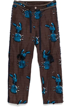 midorikawa Graphic-print trousers