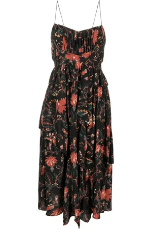 ULLA JOHNSON Renata Obsidian-print silk dress