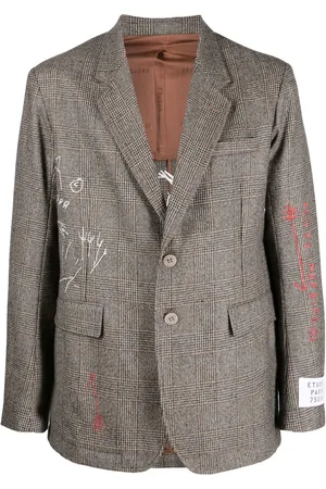 Etudes Scribble-print single-breasted blazer