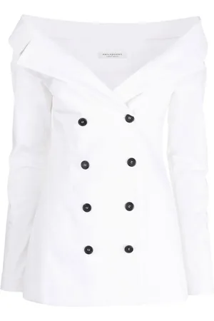 Serafini Off-shoulder double-breasted blazer