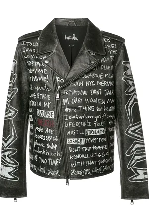 HACULLA Text print biker jacket