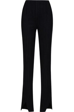 Oscar de la Renta Vertical-stripe wool trousers