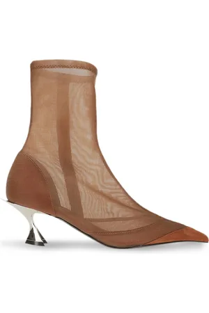 MUGLER Fang 55mm pointed-toe mesh boots