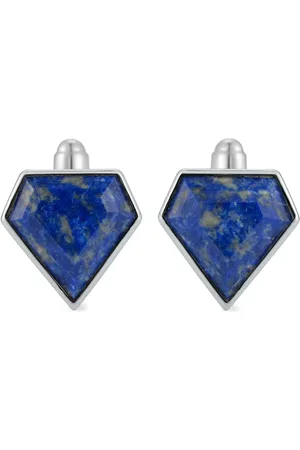 Mateo Sterling Pentagon lapis lazuli cufflinks