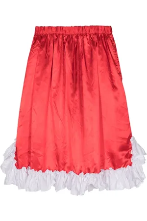 Comme des Garçons Ruffled-hem satin skirt
