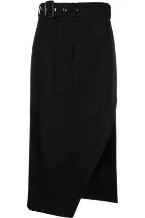 Alexander McQueen Belted-waist mid-length skirt