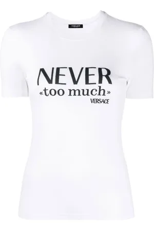 VERSACE Slogan-print short-sleeve T-shirt