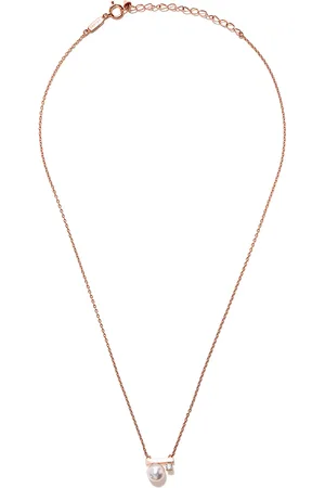 Tasaki 18kt rose Collection Line petit Balance Class Akoya pearl and diamond pendant
