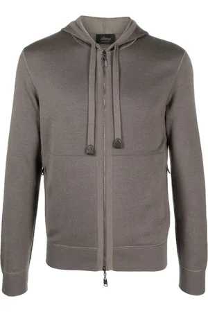 BRIONI Zip-up drawstring hoodie