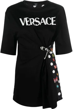 VERSACE X Dua Lipa Butterfly-print safety-pin T-shirt