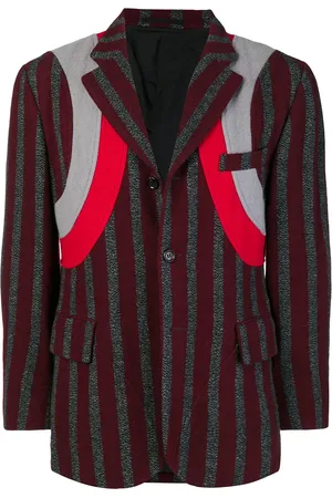 Comme des Garçons Striped appliqué blazer